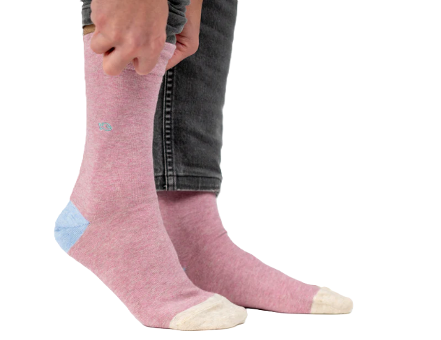 Chaussettes "Unies" – Rose chiné