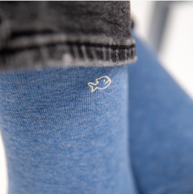 Chaussettes "Unies" – Bleu chiné