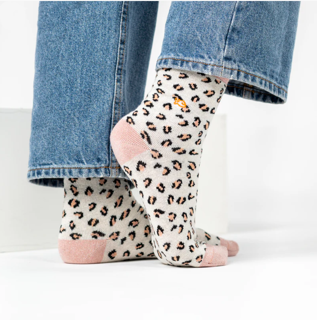 Chaussettes "Léopard" – Blanc