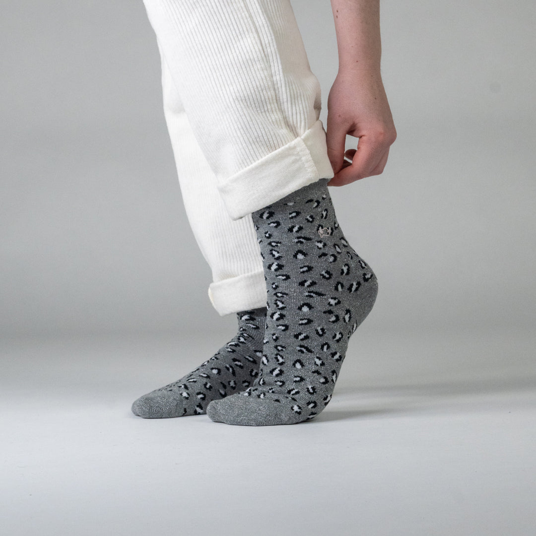 Chaussettes "Léopard" – Gris