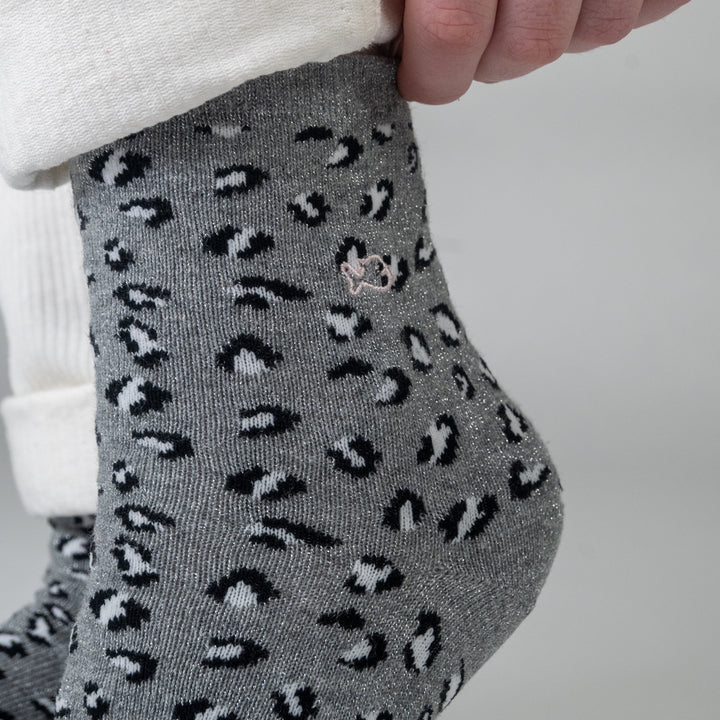 Chaussettes "Léopard" – Gris